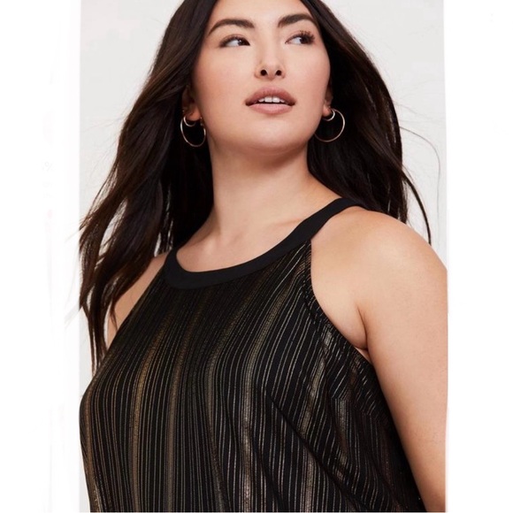 Torrid Black & Gold Stripe Goddess Tunic - Picture 4 of 8